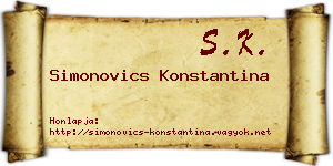 Simonovics Konstantina névjegykártya